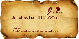 Jakubovits Miklós névjegykártya